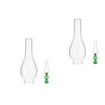 thumbnail image 1 of 2pcs Oil Lamp Chimney Vintage Glass Chimney Shade Antique Clear Kerosene Hurricane Lamp Globe Shades, 1 of 7
