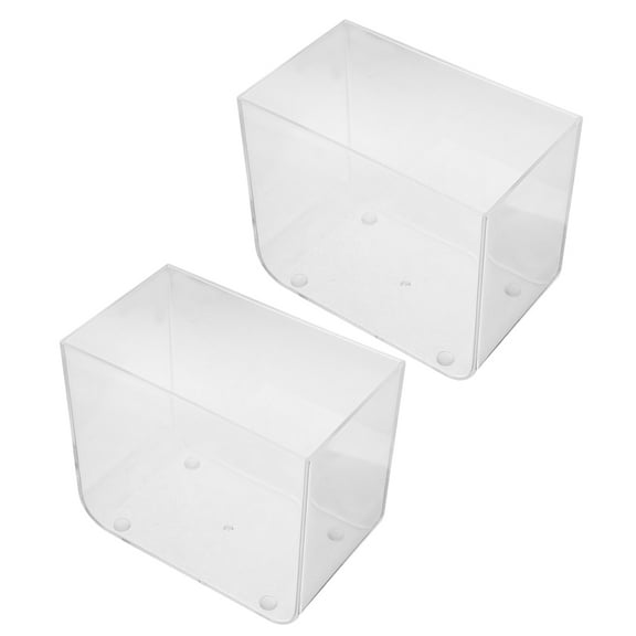 2pcs Open top Small Fish Tank Desktop Square Aquarium For Betta Goldfish Turtles Transparent Plastic Fish Tank Smooth Small Turtle Tank