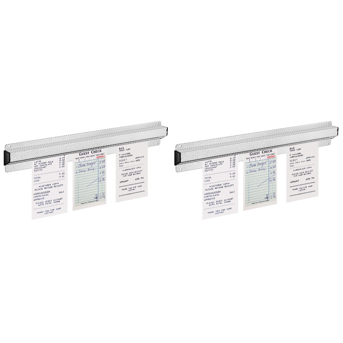 2pcs Order Grabber Ticket Holder Receipt Holder Wallmounted Restaurant