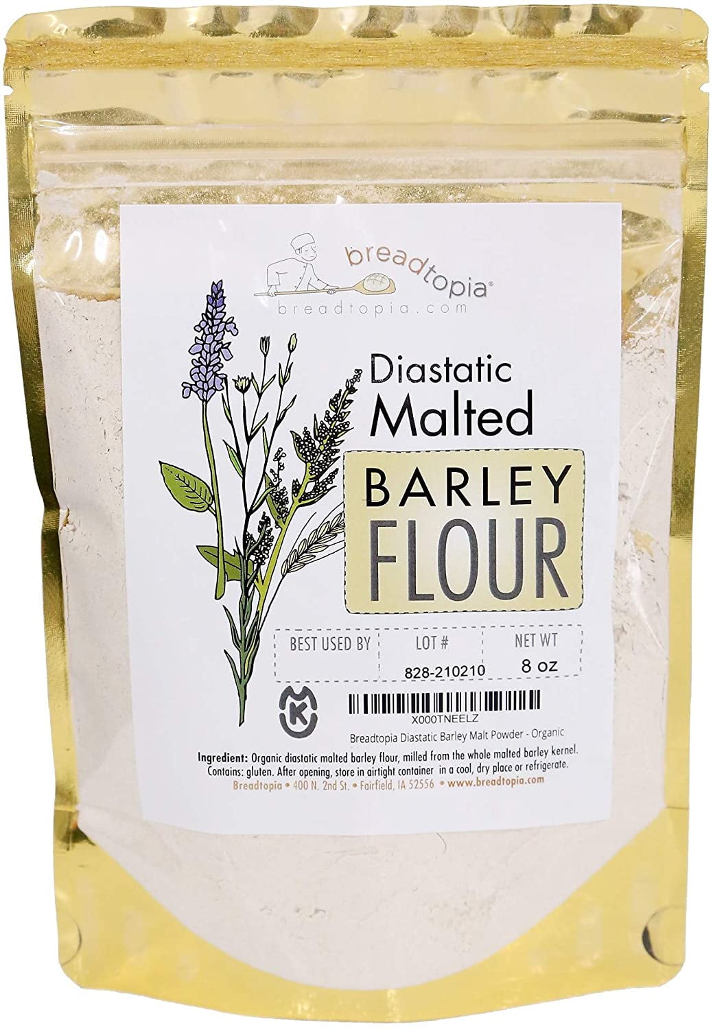 2pcs Orgaic Diastatic Malt Powder 8 oz. oGMO Malted Barley Flour o