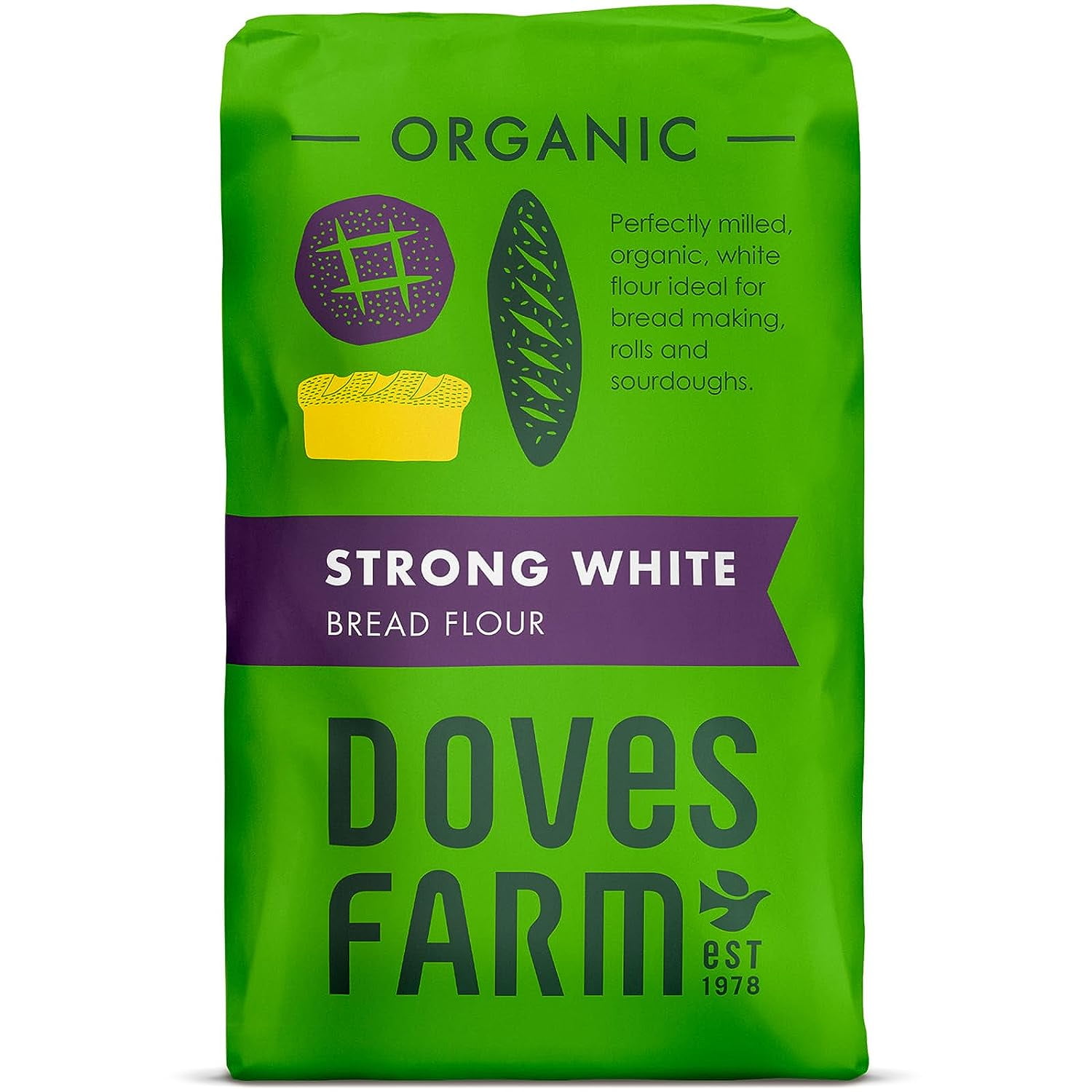 2pcs Organic Strong White Bread Flour British Sourdough Bread & Roll