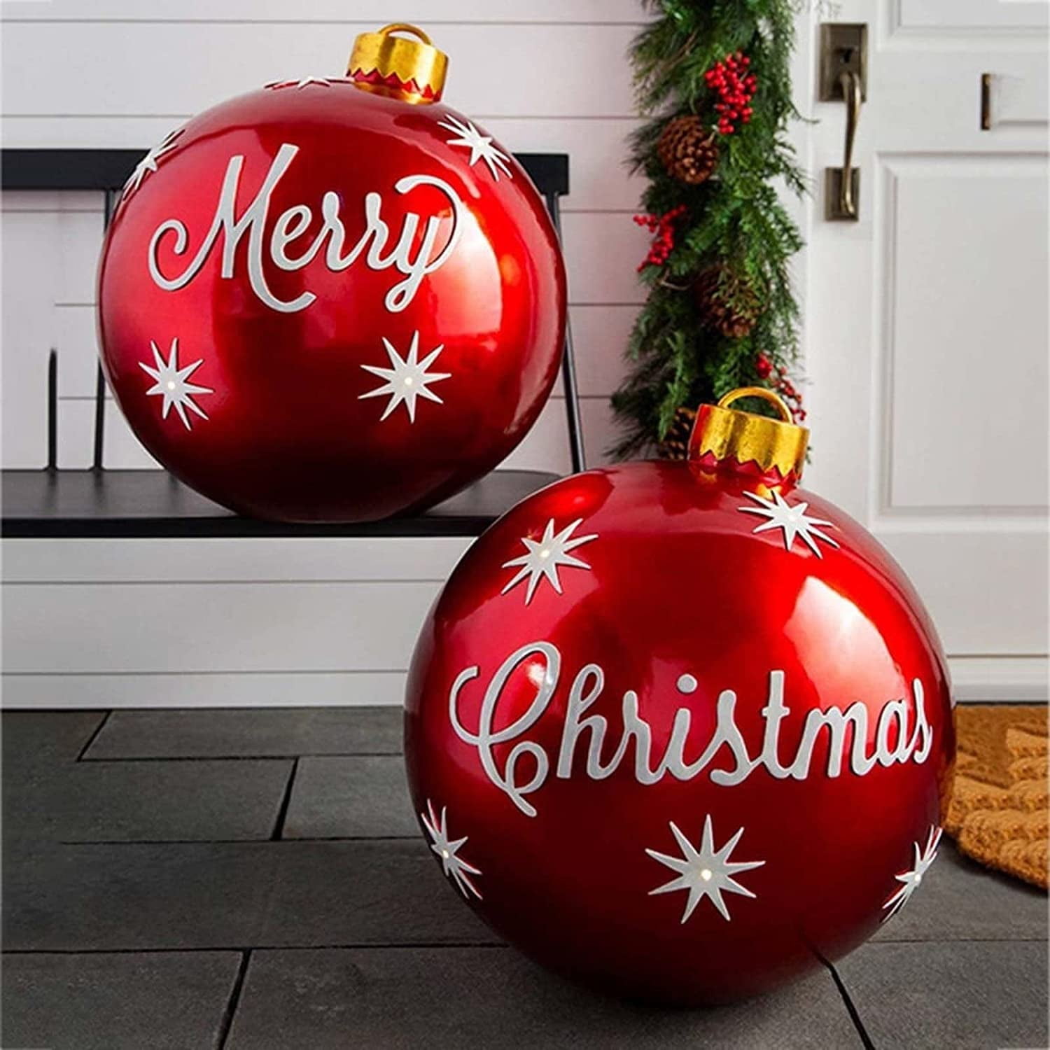 2pcs Outdoor Christmas Giant Inflatable Decoration Ball,Holiday Giant