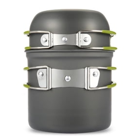 2-Piece Outdoor Cookware Set with Camping Pans and Pots for Hiking, Backpacking, Picnic, and Portable Cooking