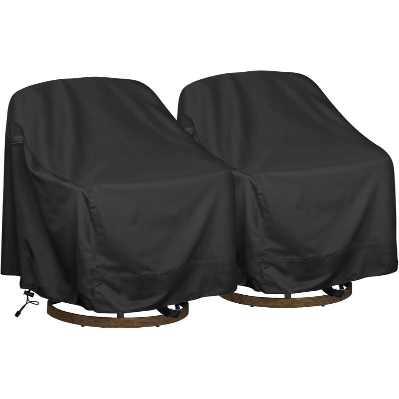 2pcs Outdoor Swivel Lounge Chair Cover, Lawn Patio Chairs, Waterproof Heavy Duty Patio Rocking Chair Covers for Outdoor Furniture,