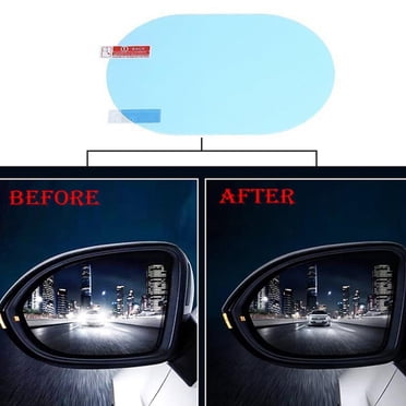2x Car Rear View Mirror Rainproof Film - Anti-Fog, Hydrophobic Protective Stickers (Clear, Universal)