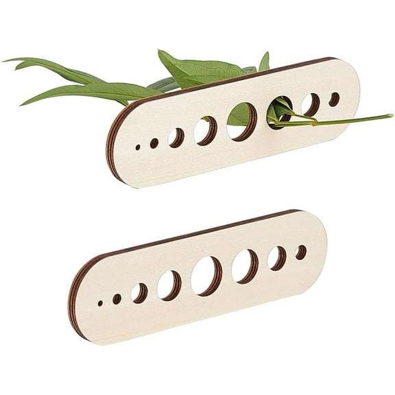 2pcs Oval Herb Stripper Wooden Vegetable Leaf Remover Wood Herb Stripper with 8 Holes Rustic Safe Kitchen Tool