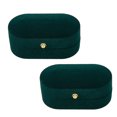 thumbnail image 1 of 2pcs Oval Velvet Couple Ring box with Brass Botton Finger Ring Gift Storage Case for Wedding Engagement Dark Slate Gray 4x7.4x3.4cm Inner Diameter: 3x7x1cm, 1 of 5