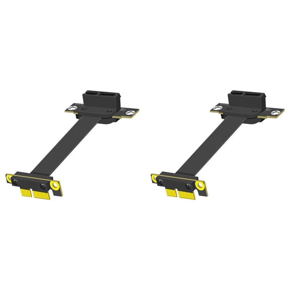 2pcs PCIE 1X Extension Cable 90 Degree, PCI-Express 3.0 1X Male to Female Riser Cable PCI-E 1X Extender Adapter 10cm