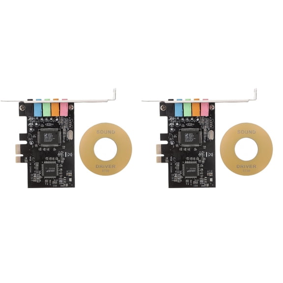 2pcs PCIe to 5.1 Internal Sound with Low Profile Bracket 5 Interfaces 6 Digital Sound