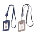 thumbnail image 1 of 2pcs PU Leather Badge Holder, Vertical ID Card Holders with ID Window, Work Name Card Badge case, 1 of 5