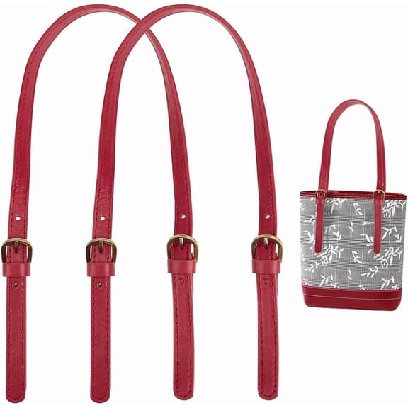 2pcs PU Leather Bag Handles 27.2 Inch Adjustable Purse Shoulder Strap Replacement Removable Tote Bag Strap Handbag Handles with Sewing Holes DIY Bag Accessories for Shopping Bag Dark Red Dark RedDIY