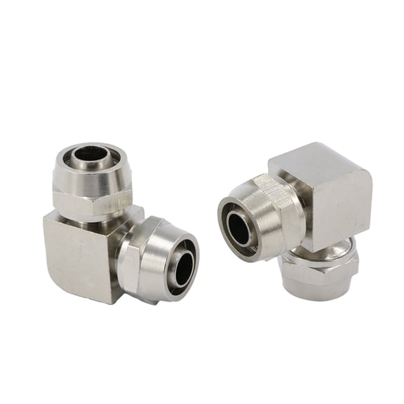 2pcs PV Series Pneumatic Parts Quick Twist Fittings Elbow Copper Nickel Plated Lock Nuts Air Compressor Hose Connector