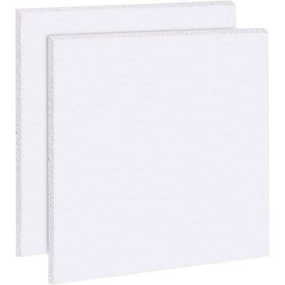 2pcs PVC Foam Board Sheet 12x12inch Square White Foam PVC Plates Plastic Sheets for Crafts Modelling Art Display School Projects 5mm Thick DIY