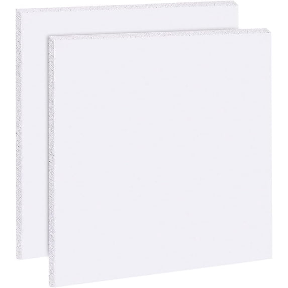 2pcs PVC Foam Board Sheet 12x12inch Square White Foam PVC Plates Plastic Sheets