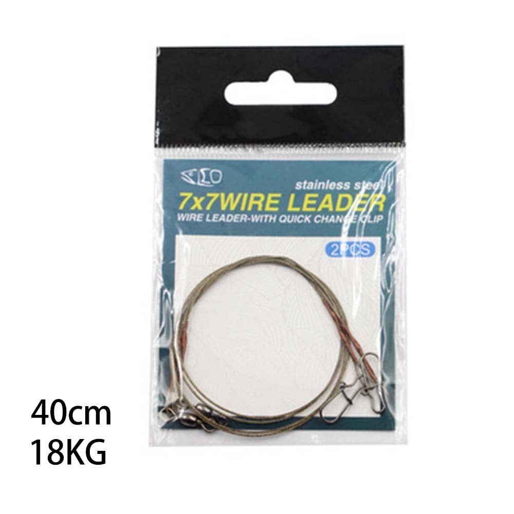 2pcs/Pack Fishing Line Steel Wire Leader With Snap & Swivels Wire Leadcore  Leash 
