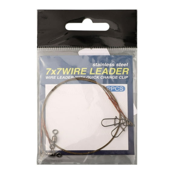 2pcs/Pack Fishing Line Steel Wire Leader With Snap & Swivels Wire Leadcore Leash