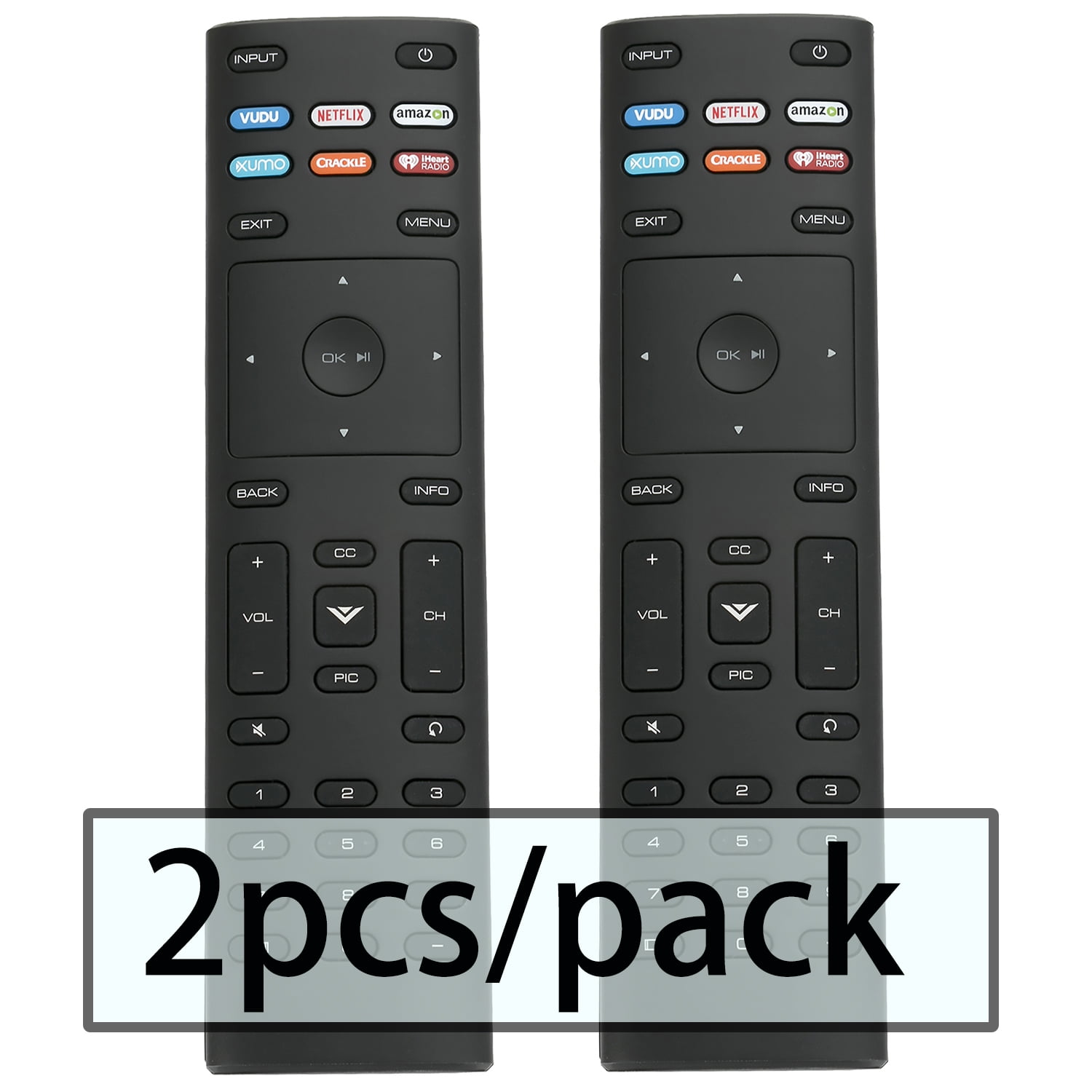 [2pcs/Pack] Replacement Universal Remote Control XRT136 Fit for Vizio