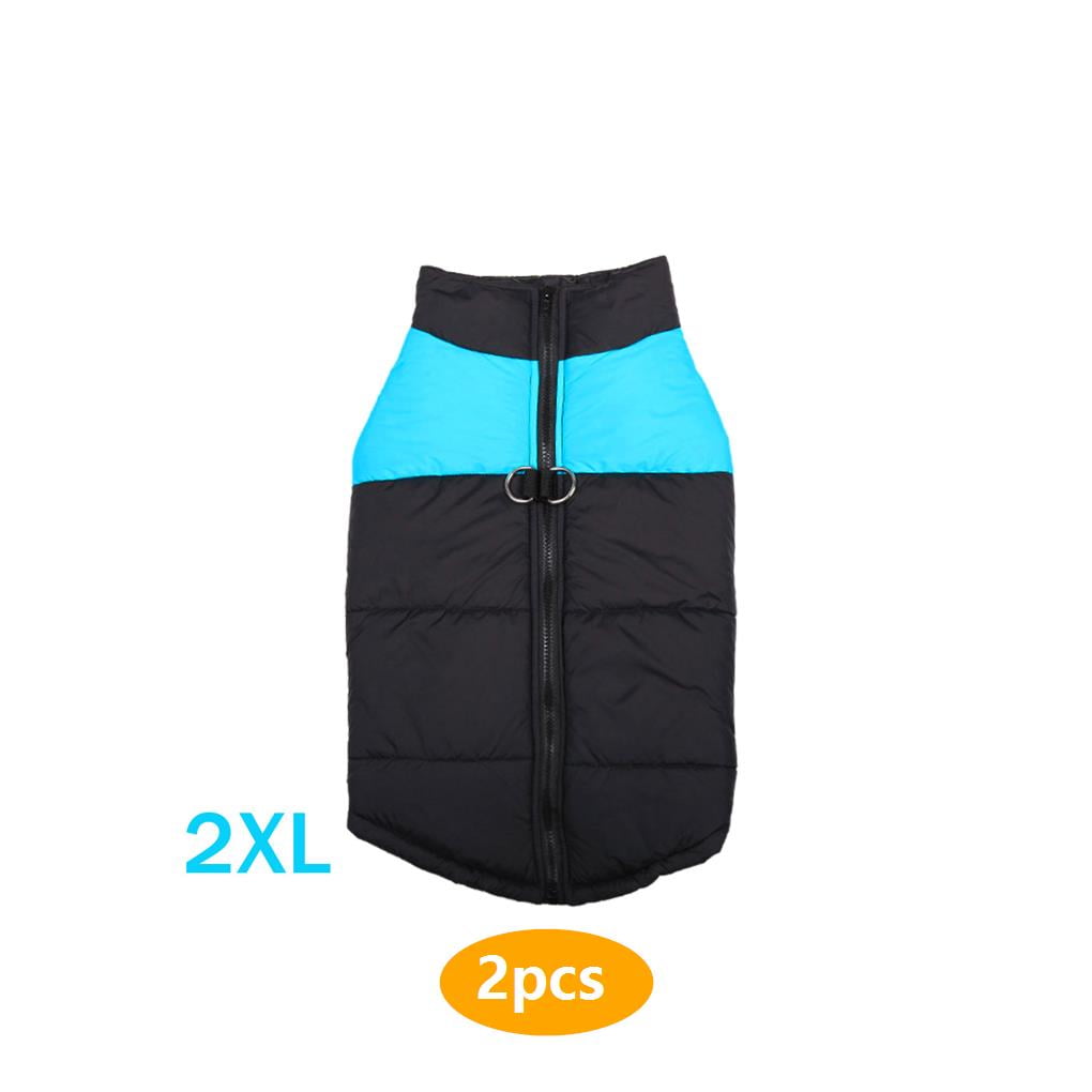 2pcs Padded Cold Winter Warm Vest Jacket Pet Clothes For Medium/Large Dogs