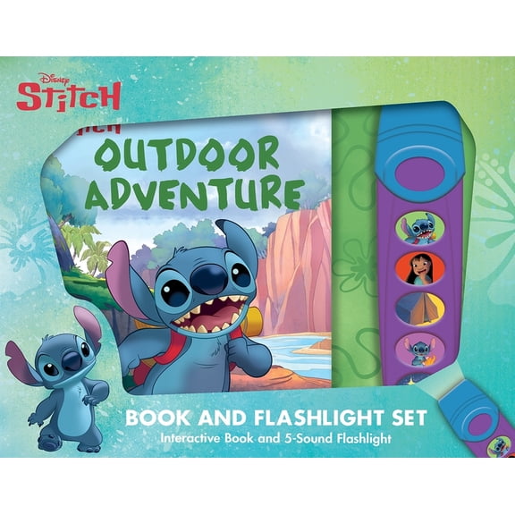 Disney Stitch: Outdoor Adventure Book and 5-Sound Flashlight Set, (Paperback)