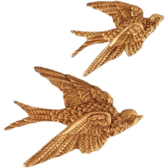Wall-Mounted Swallow Bird Sculptures - 3D Flying Swallows Wall Decor, Ceramic Resin Artificial Birds Wall Hanging Decorations