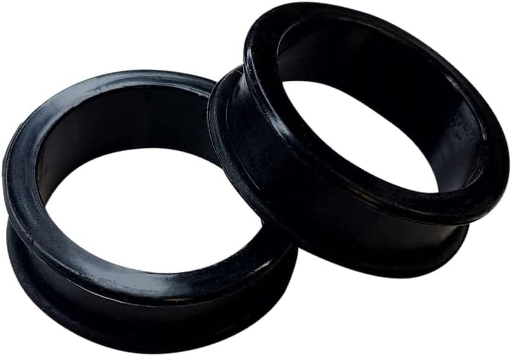 2pcs Pair of Flexible Black Silicone Double Flared Ear Gauge Stretcher