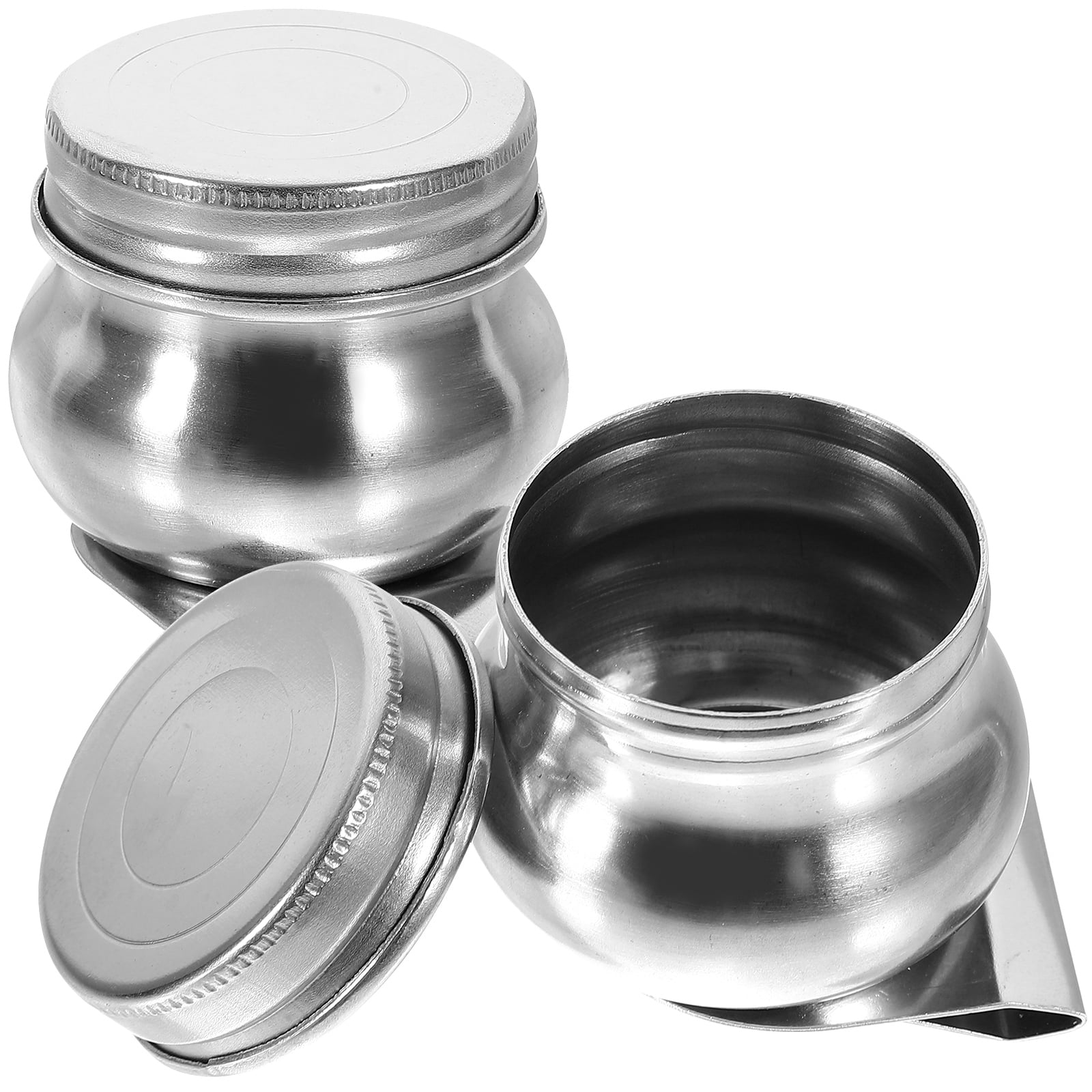 2pcs Palette Cup Stainless Steel Palette Cup with Lid Artist Paint