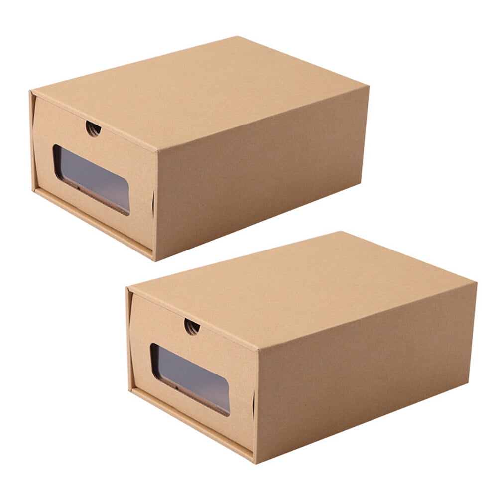 2pcs Paper Drawer Shoebox Transparent Shoebox Shoe Case Dustproof ...