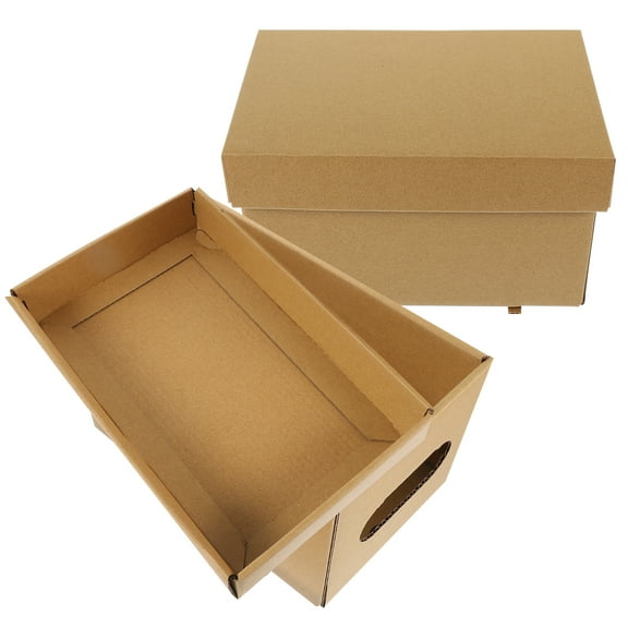 2pcs Paper Storage Box with Lid Sundries Storage Case Toys Paper Box Home Supplies