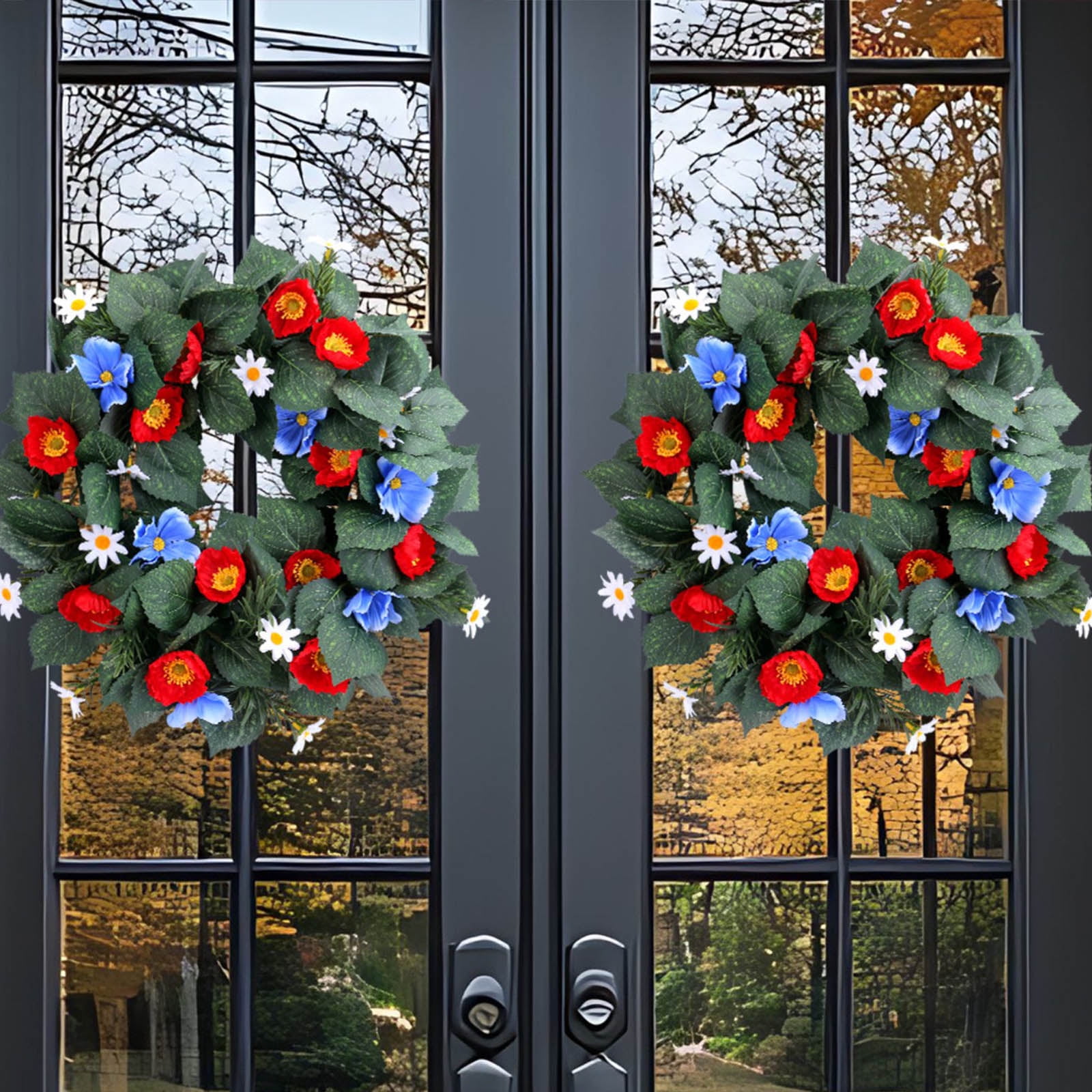 2pcs Patriotic Independence Day Wreath 4th of July Wreaths for Front ...