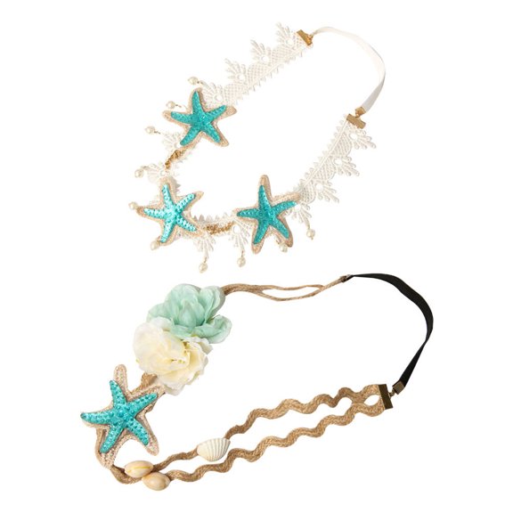 Milisten Women Headdress Headband Lace Assorted Color 2Pcs