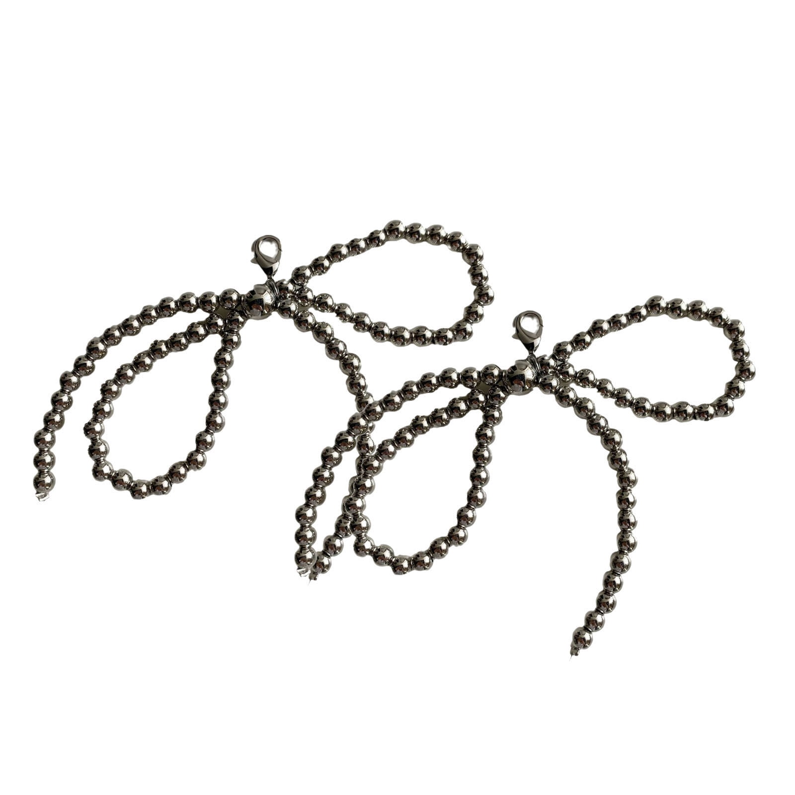 2pcs Pearls Bow Shoe Charms For Sneakers, Pearl Ribbon Shoe Decoration