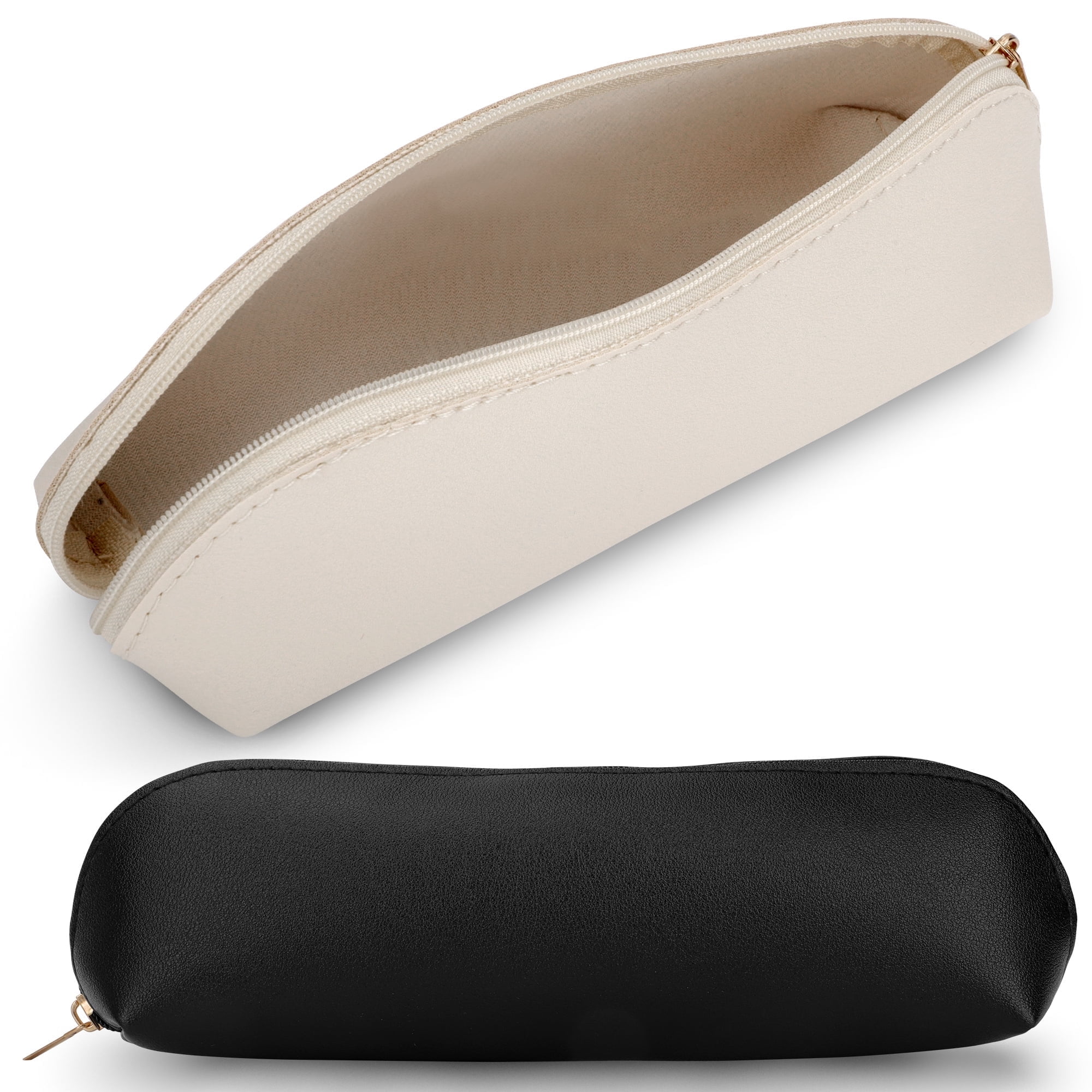 2pcs Pencil Case, TSV Pencil Bag PU Leather Pen Cases Small Zipper Pouch for Pens, Markers, Coins