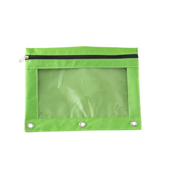 2pcs Pencil Pouches for 3 Ring Binder B5 Size Oxford Cloth Eyelet Binders Pencils Pouch with Clear Window and Zipper for Home Office Classroom