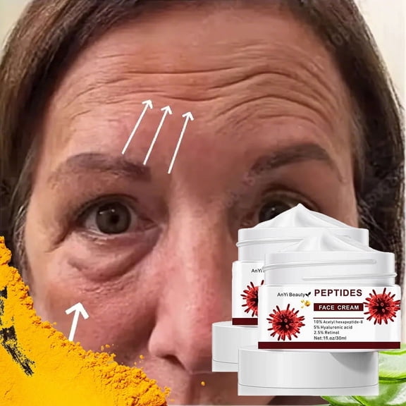 2pcs Peptides Face Cream - 24-hour hydration guard, lightweight water locking cream, Reduces the look or the signs of aging, refreshing and quick-absorbing, summer must-haves
