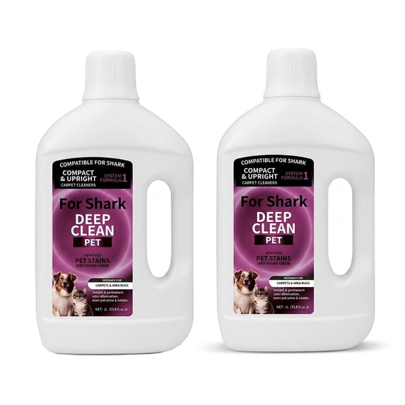 2pcs Pet Formula Carpet Cleaner Liquid, 1L Replacement for Shark Deep Clean Pet Formula, Works with EX/PX Series Models