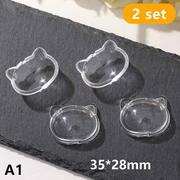 2pcs Pet Hair Keepsake Box Transparent Dog Cat Fur Storage Box For DIY Memorial Decoration Gift For Pet Lovers Display Souvenir