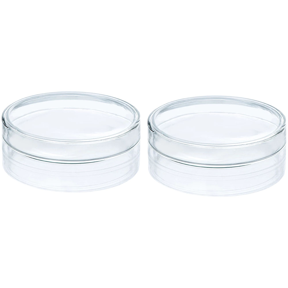 2pcs Petri Dish with Lid Clear Glass Petri Dishes Laboratory Cell Tissue Culture Petri Dish for
