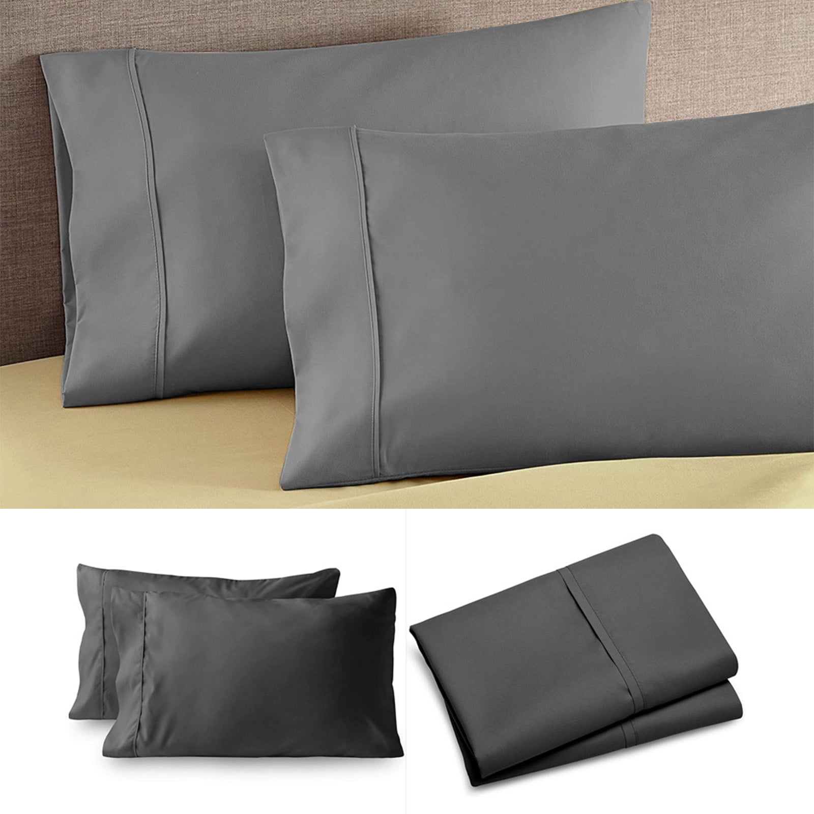 2pcs Pillow Cases, Pillowcases King Size Set of 2, Soft Brushed ...