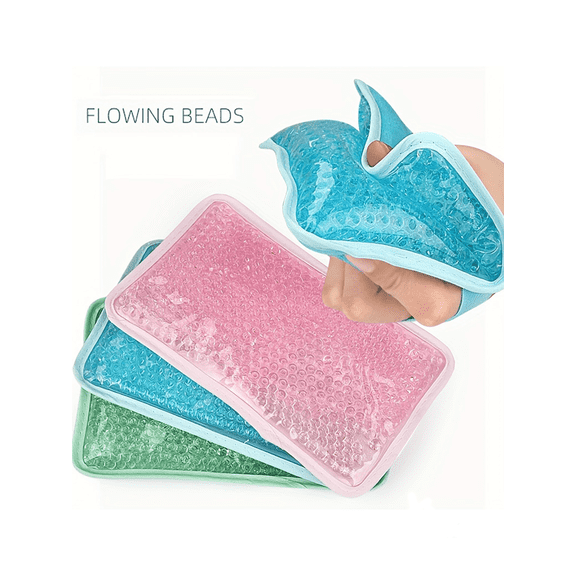 2pcs Pink Gel Beads Ice Pack Ice Bag With Strap Reusable Hot Cold Pack Compress For Knee Shoulder Foot Back Ankle Neck Hip Elbow Wisdom Tooth