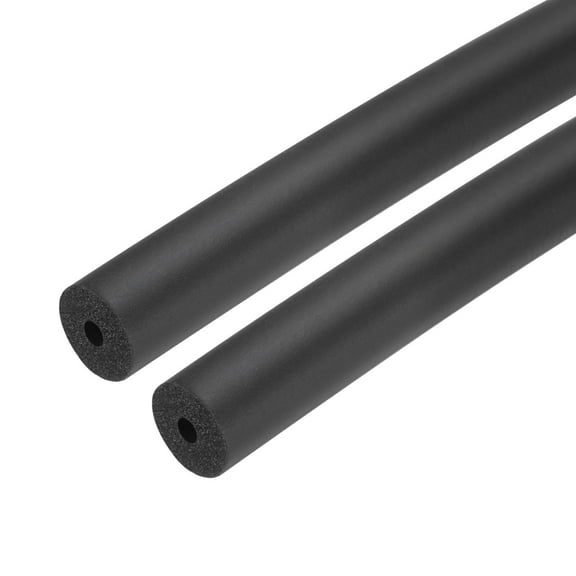 2pcs Pipe Insulation Foam Tube Lagging Insulation 3mm(1/8") ID 12mm(1/2") OD 24" Heat Preservation Black
