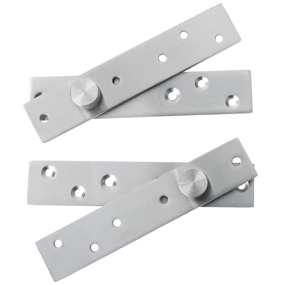 2pcs Pivot Hinge Rotating Door Hinge 360 Degree Offset-Axes Rotation Hidden Door Hinges Concealing Hinges Up Down Shaft Heavy Duty Stainless Steel Door Hardware,silvery