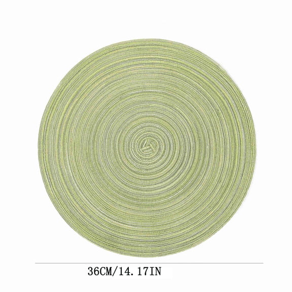2pcs Placemats Vinyl Washable Place Mats for Dining Table Durable Plastic Woven Round Table Mats 15 inches Easy to Clean Placemats Dining Table Set