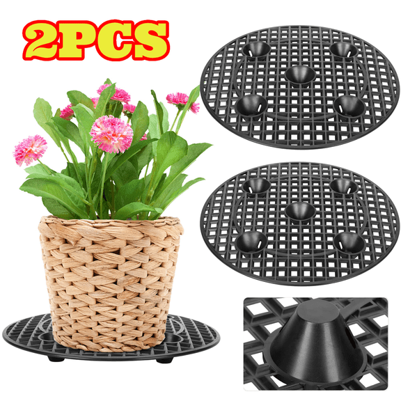 2pcs Plant Level Pot Elevator, 12 inch Big Plant Stand, Heavy Duty Planter Holder Potted Plant Stand for Deck or Patio