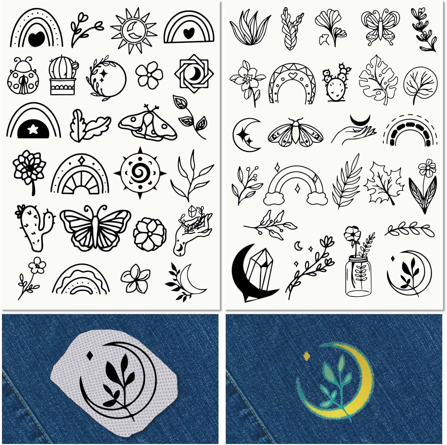 2pcs Plants Insect Water Soluble Embroidery Stabilizers Hand Sewing ...