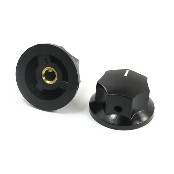 2pcs Plastic 6mm Shaft Dia Volume Knob Cap 33x17mm f Potentiometer Pot