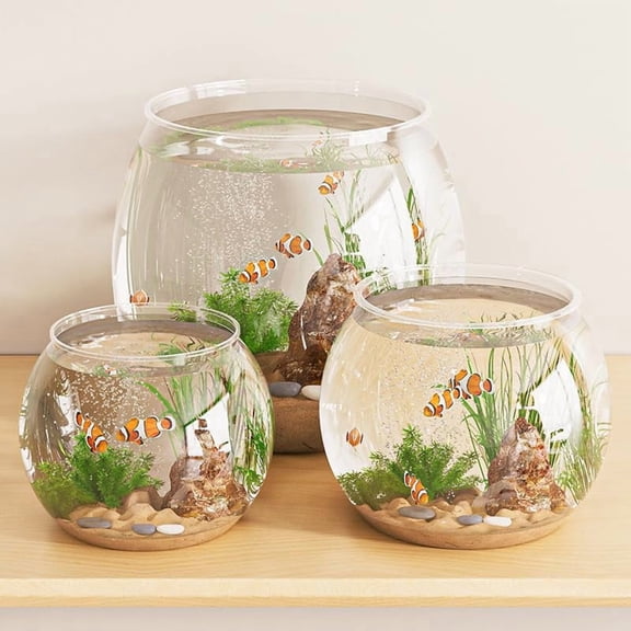 2pcs Plastic DIY Fish Bowls - 135oz Round Clear Fish Tanks 1 Gallon Aquarium, Hydroponic Planter, and Multi-Use Container for Flower Vase, Carnival Prizes, Party Centerpieces, and Home Decor