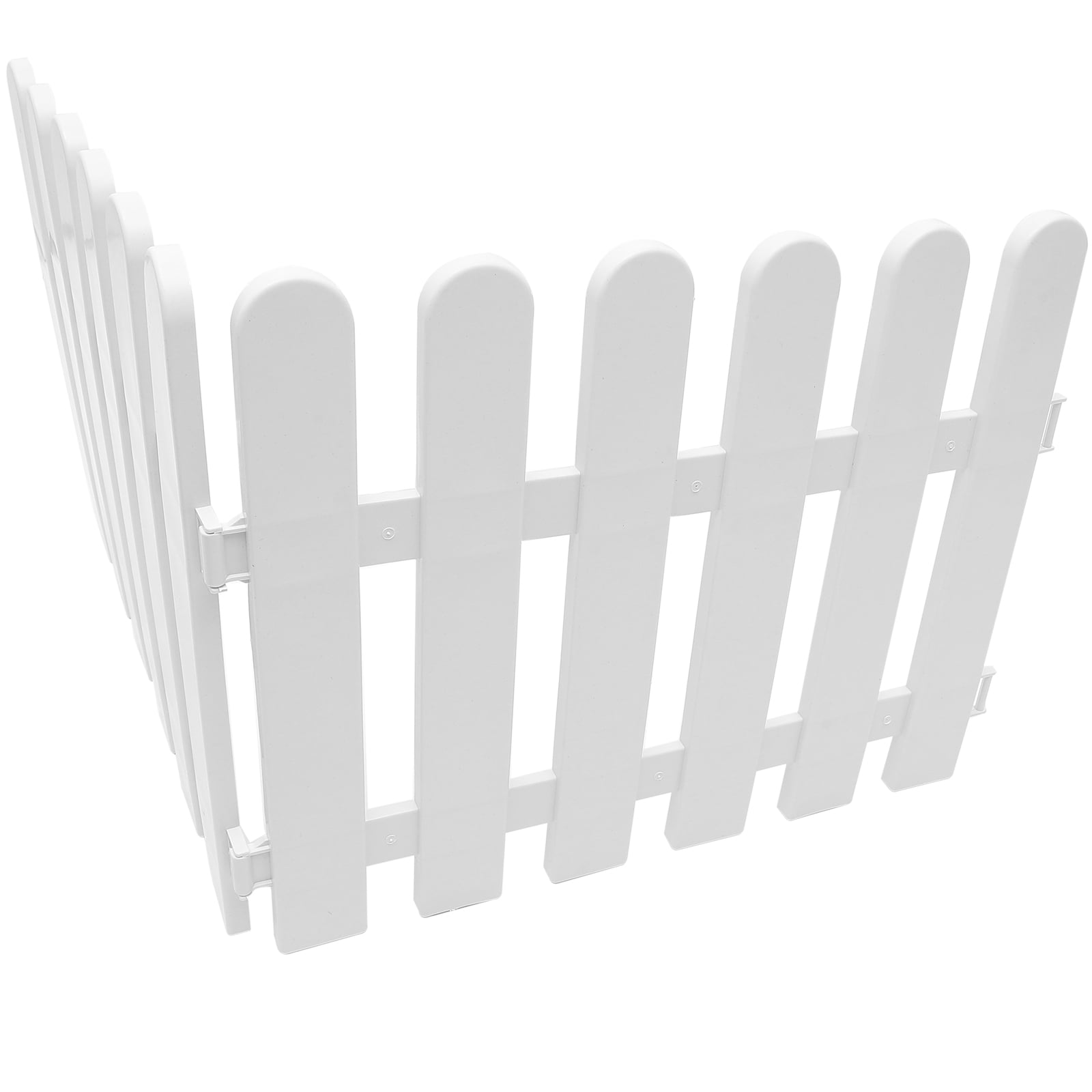 White PVC Garden Fence for Decor 2 Pieces Lightweight Lawn Edging Panels Plant Flower Bed Guardrail