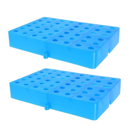 2pcs Plastic Floor Pallets for Storage Blue Grid Pads with Ventilation Heavy-Duty Industrial Platform