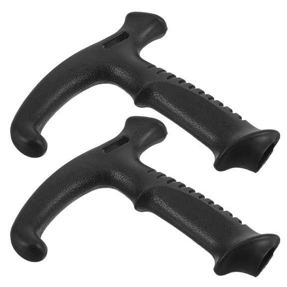 YSNOOWE 2Pcs Versatile Black Plastic Handle Grip for Hiking Sticks Comfortable Padded Nonslip Replacement Handles