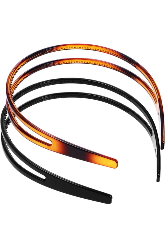 2pcs Plastic Headband Double Row Hair Hoops Vintage No Slip Hair Bands With Teeth For Adult Women Girls Face Washing